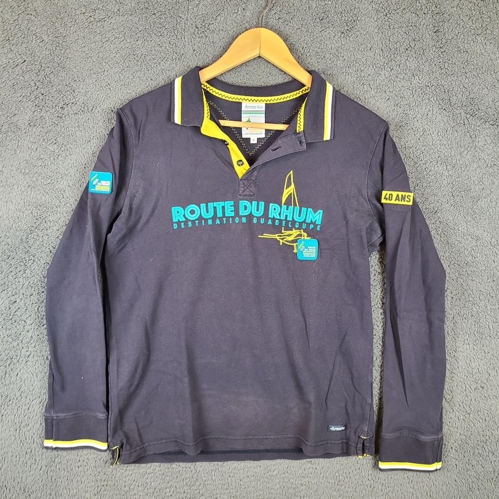 Armor Lux Route Du Rhum Mens Small  Rugby Polo Shirt Long Sleeve
